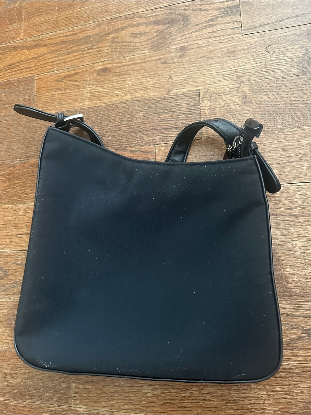 Linea Pelle Black Shoulder Bag with Removable Wristlet